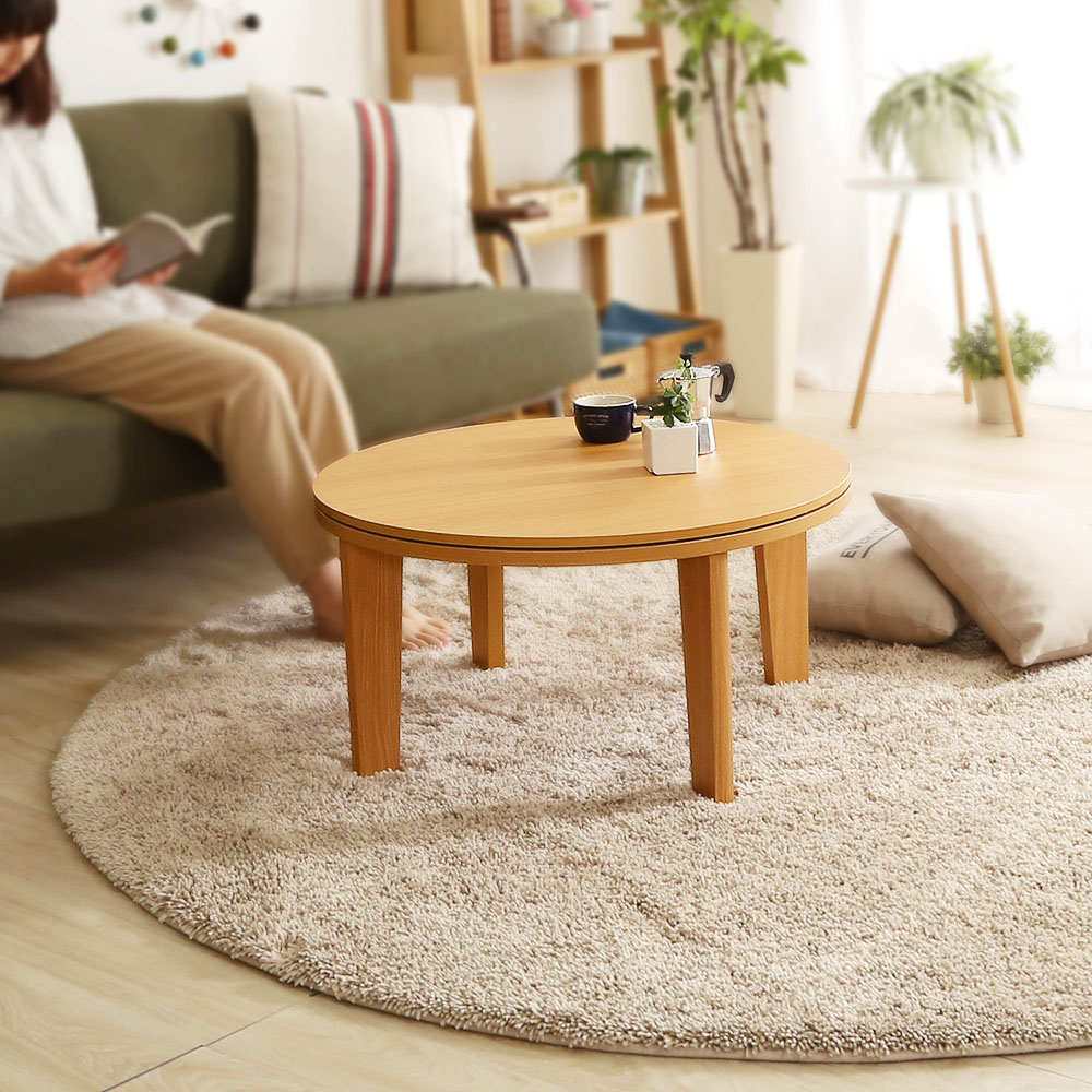 木目調 カジュアル リバーシブル こたつ 70cm幅 丸形 単品 Frank 商品追加画像1