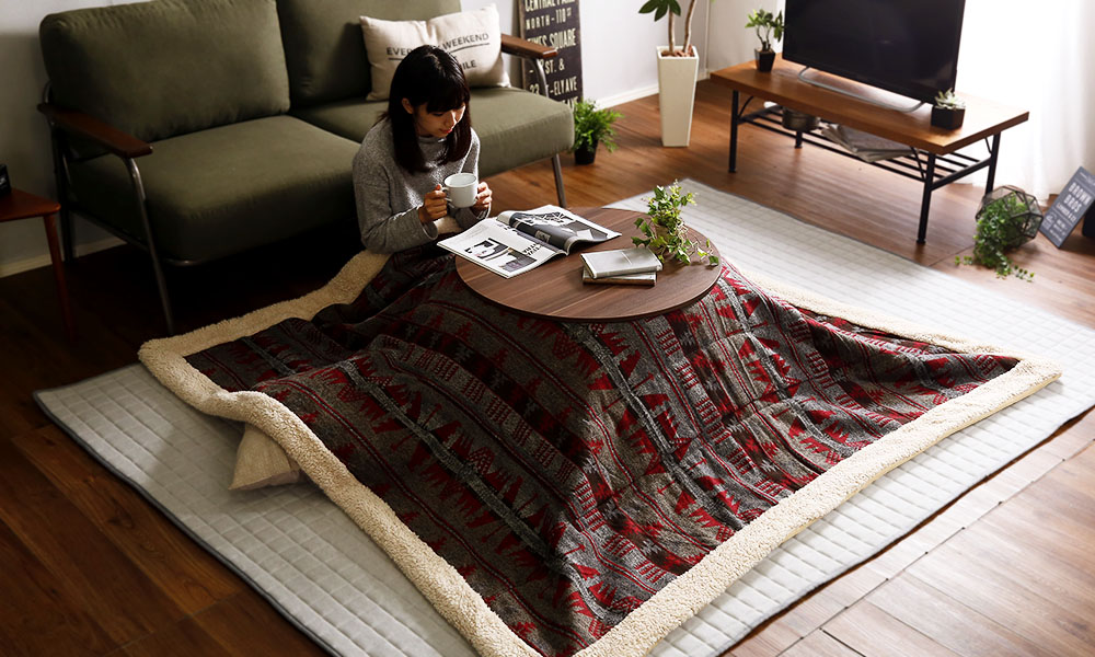 木目調 カジュアル リバーシブル こたつ 70cm幅 丸形 単品 Frank 商品追加画像4