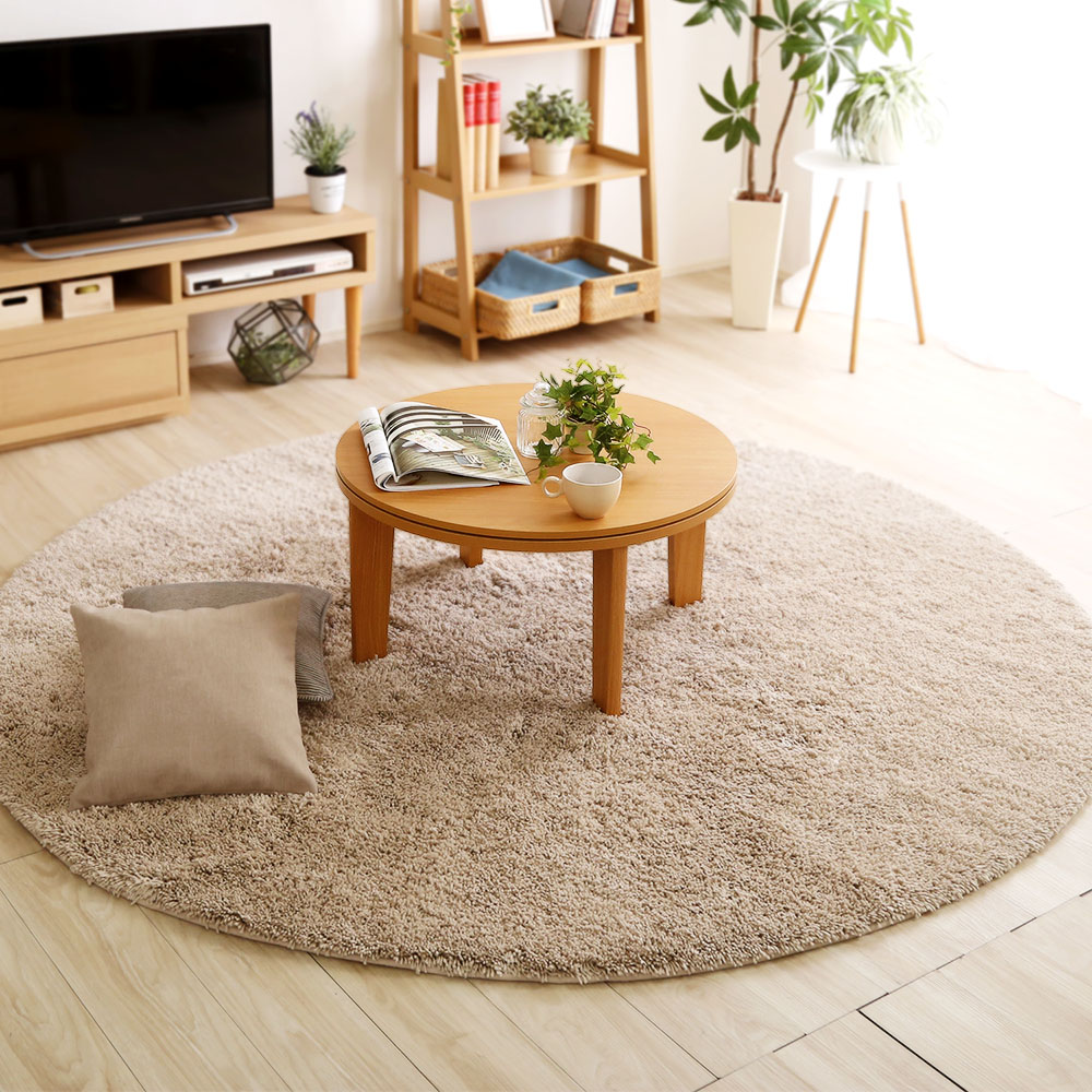 木目調 カジュアル リバーシブル こたつ 70cm幅 丸形 単品 Frank 商品追加画像14
