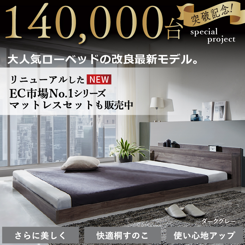 棚・2口コンセント付きベッド ロータイプ Skyline2 スカイライン2 商品説明画像2