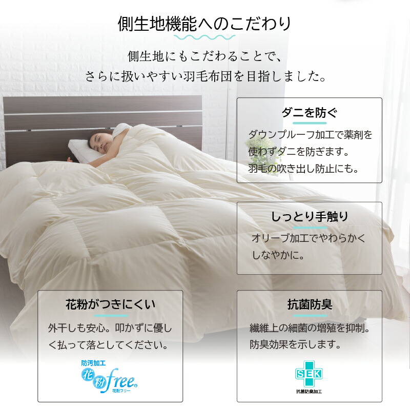 2枚合わせ羽毛布団 商品説明画像12