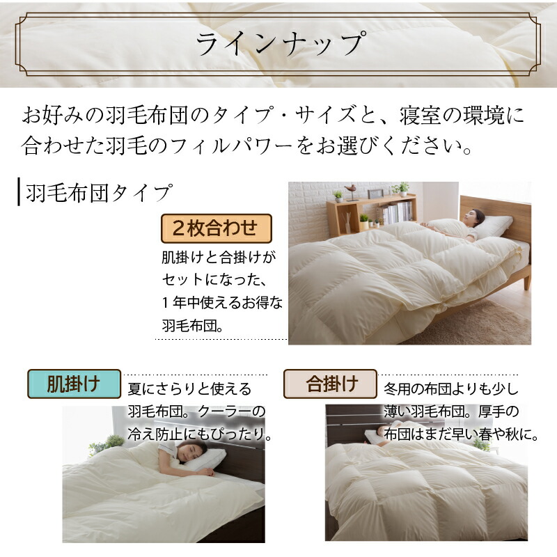 2枚合わせ羽毛布団 商品説明画像16