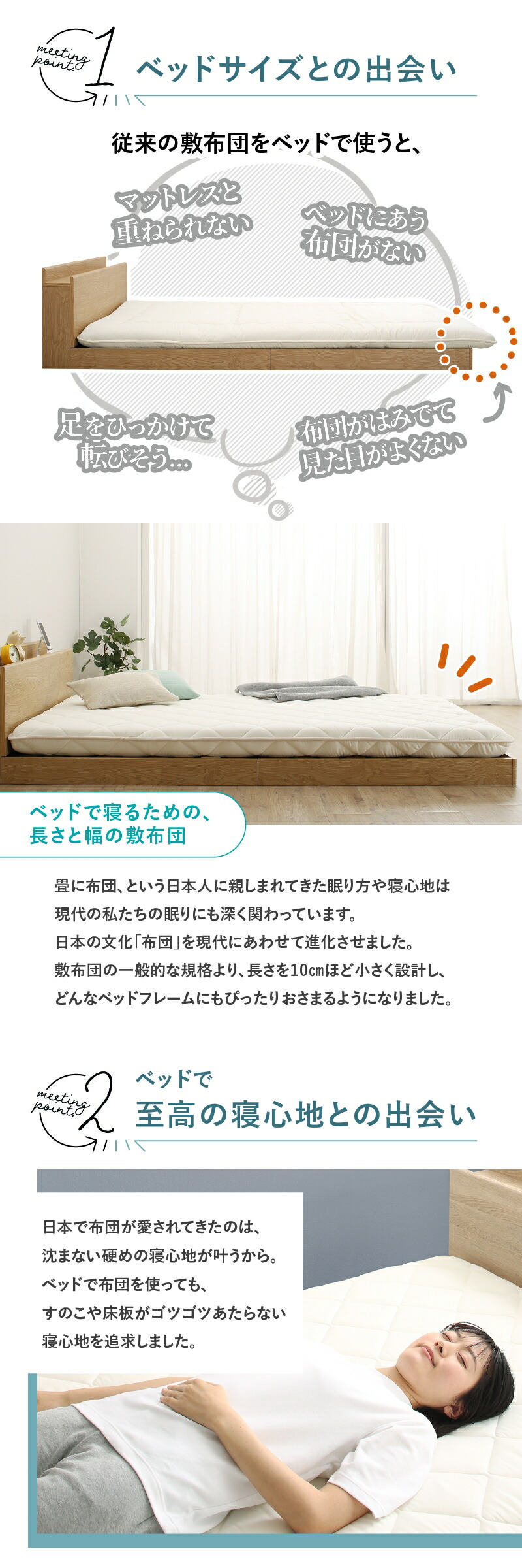 ベッドにぴったり敷布団 商品説明画像2