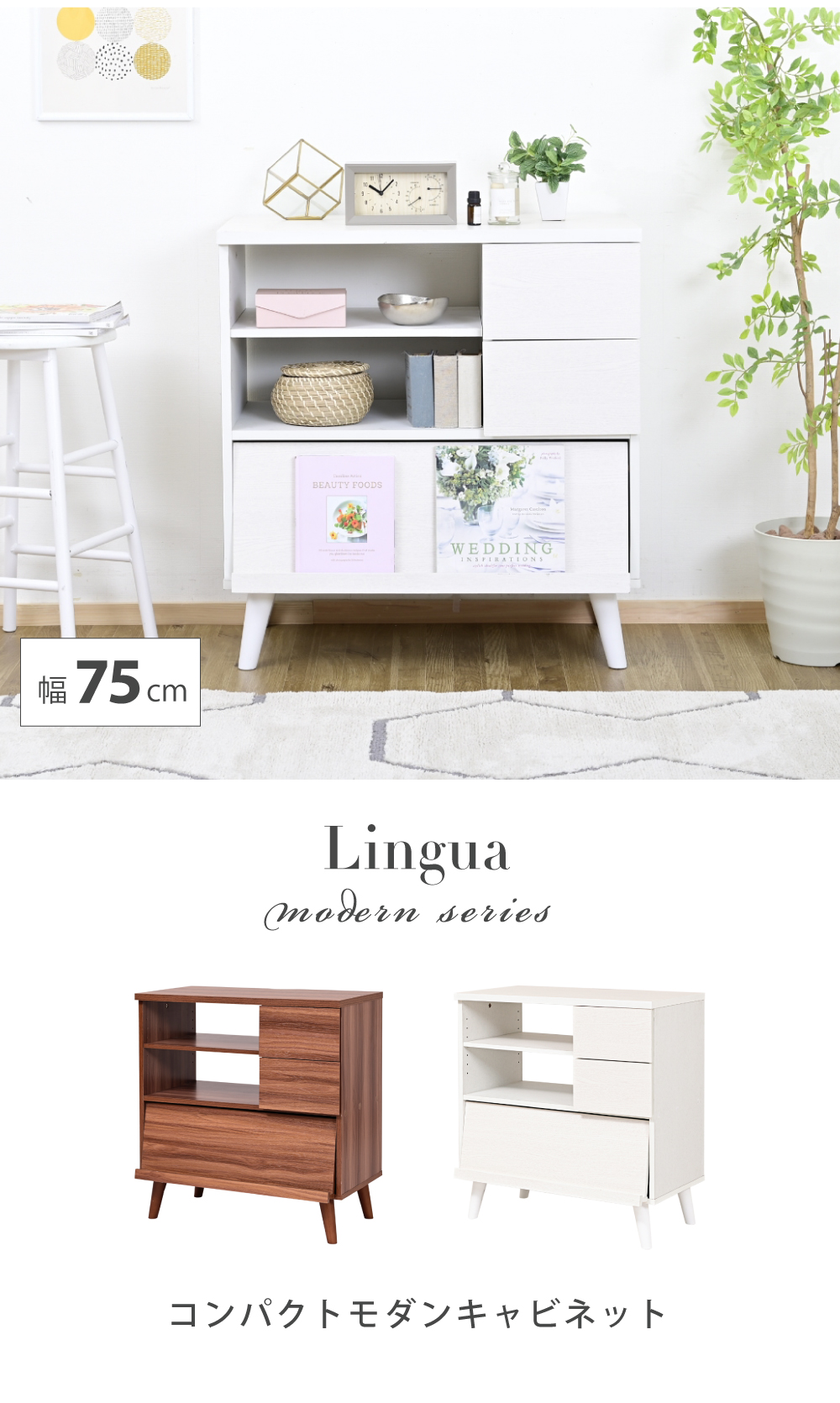 コンパクト モダン キャビネット Lingua FMC-0006 商品説明画像1