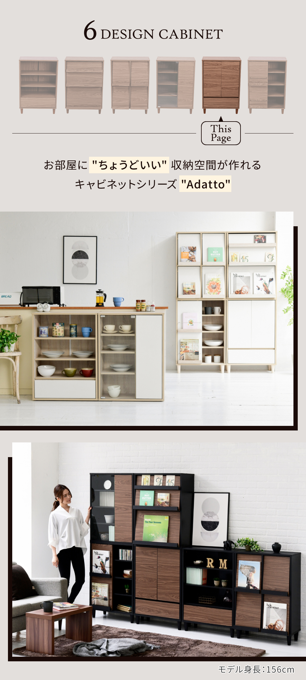 キャビネットシリーズ Adatto 扉＆チェストタイプ FSI-0005 商品説明画像2