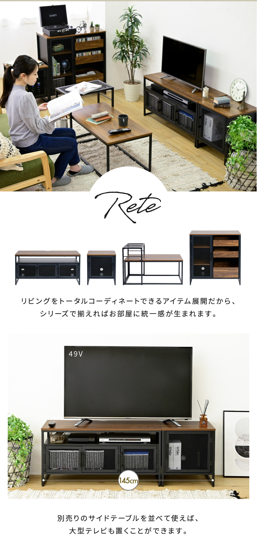 ヴインテージメッシュシリーズ Rete テレビ台 TRT-0001 商品画像8