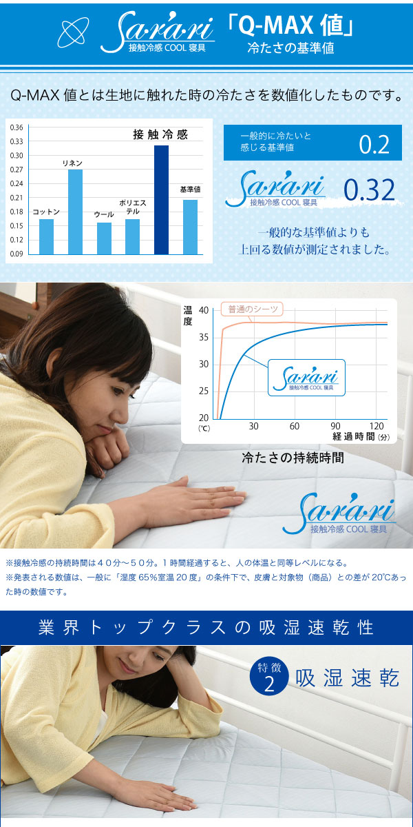 接触冷感ひんやりCOOL寝具6点セット Sarari OOT-0001 商品説明画像10