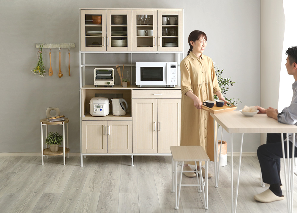 ワイド食器棚(幅122.6cm) Frais フレ 商品追加画像22