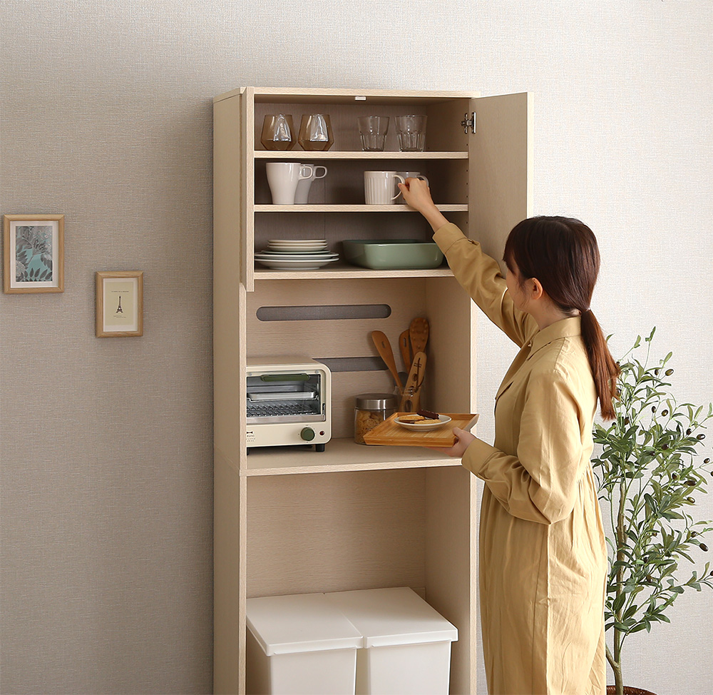 木製ごみ箱上ラック スリムタイプ 商品追加画像2