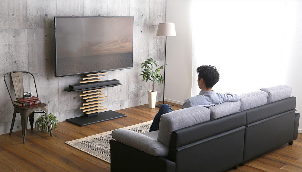 最大100インチ対応 デザインテレビスタンド 専用サウンドバー棚板 セット Darrell ダレル DHWAT-HBWAT 追加商品画像2