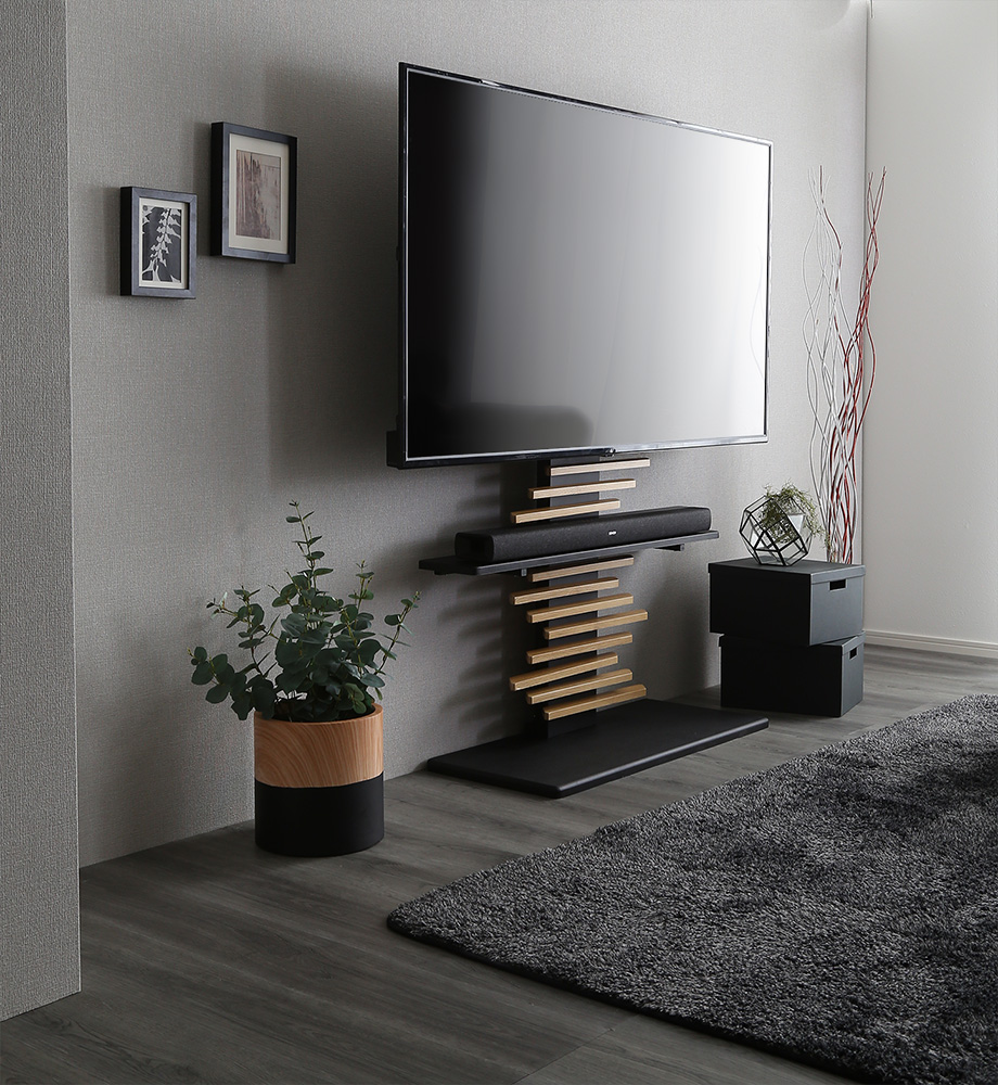最大100インチ対応 デザインテレビスタンド 専用サウンドバー棚板 セット Darrell ダレル DHWAT-HBWAT 追加商品画像4