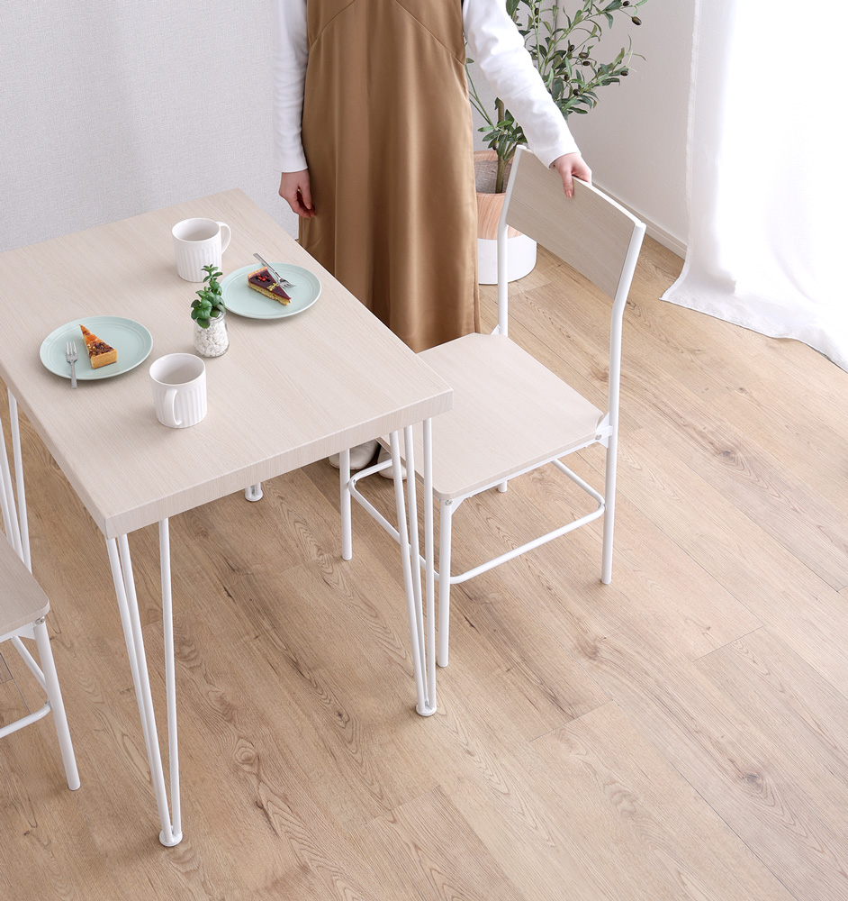 さわやかな背もたれ付きオシャレダイニング3点セット(テーブル＋チェア2脚) Frais フレ 商品追加画像5