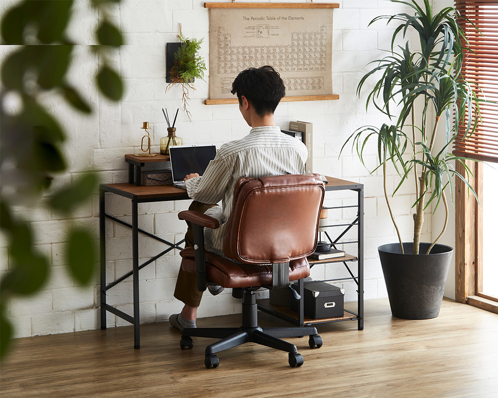 ロッキング機能付きレザー調デスクチェア ２点セット Barrow×Lubbock 商品追加画像16