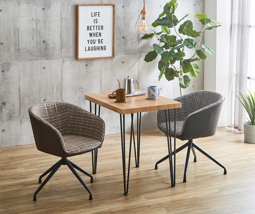 回転式 ファブリックダイニングチェア 1脚単品 Cyril 商品追加画像1
