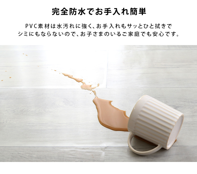 透明ダイニングラグ 90×180×2枚 2畳サイズ 商品説明画像4