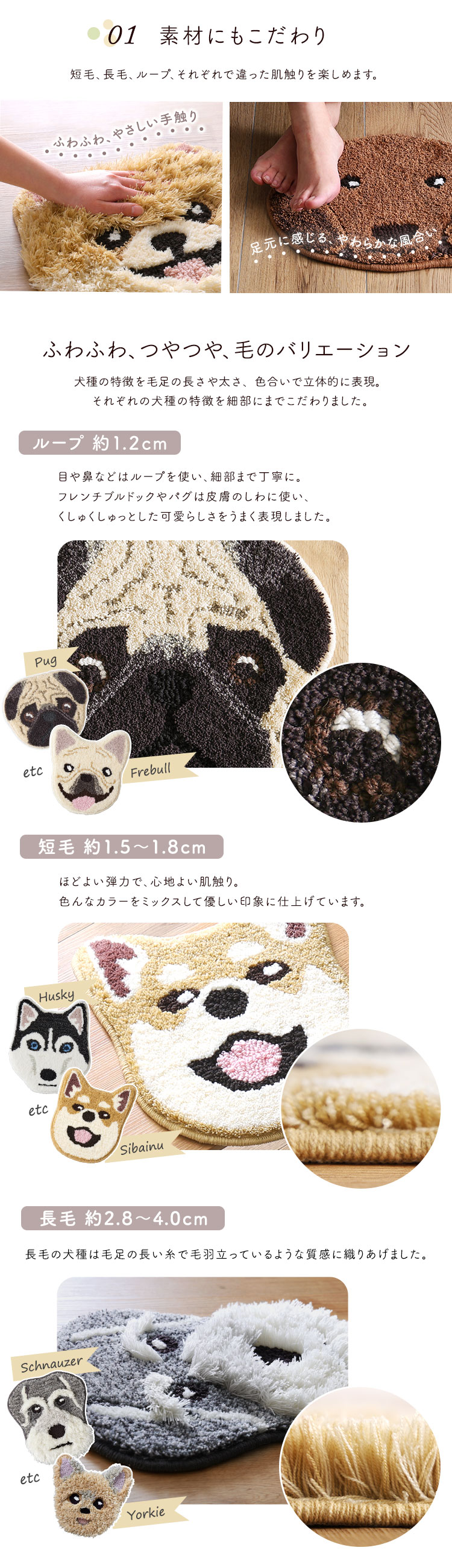 イヌ好きに嬉しいイヌカオマット シリーズ1 (12種類) (ダックス　[No.4535306218379]) 商品説明画像2
