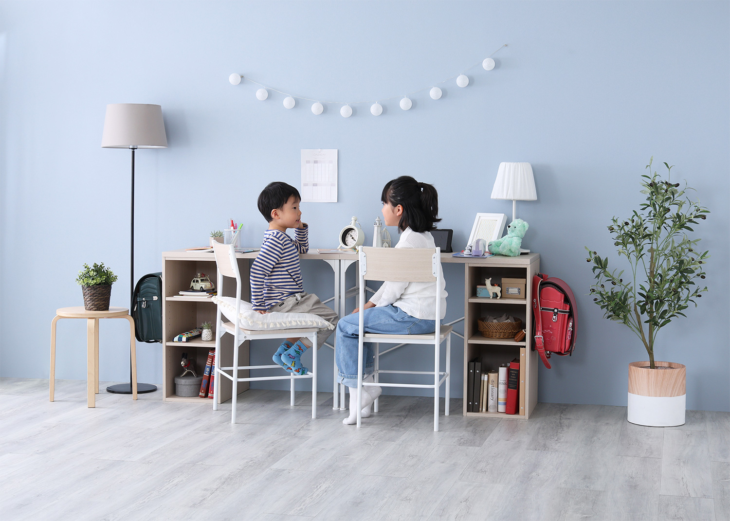 さわやかなツインデスク 90×90cm Frais フレ 商品追加画像10