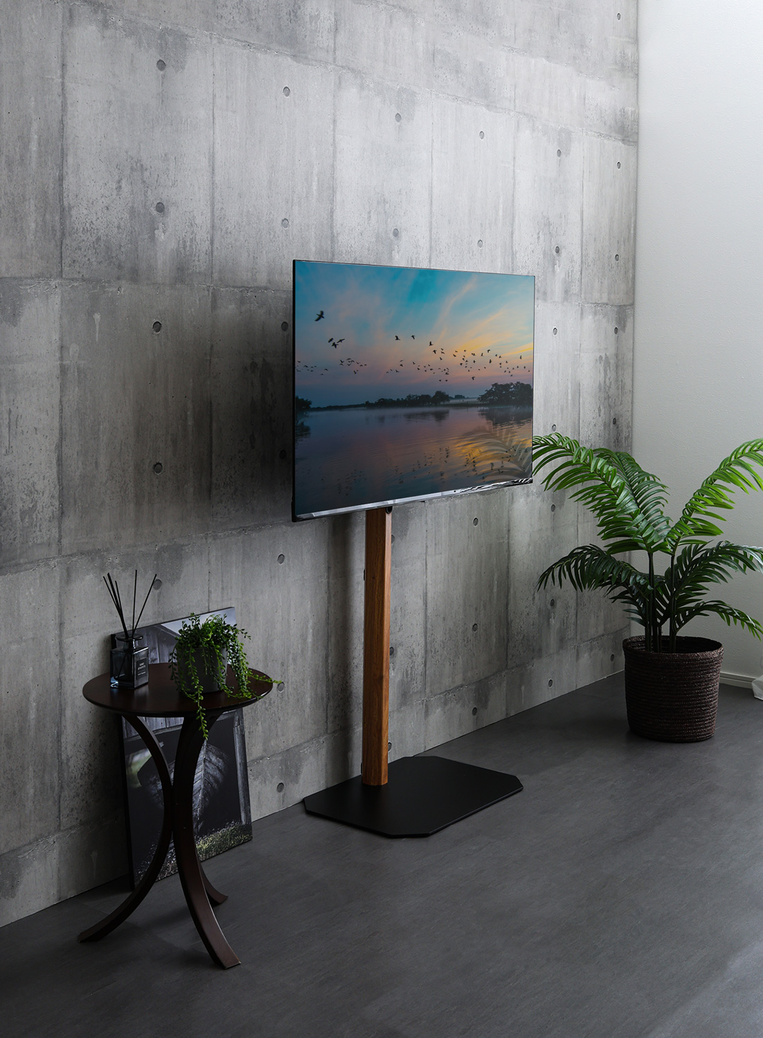 木目が美しい八角壁寄せテレビスタンド ハイタイプ  OCTA オクタ (ハードディスクホルダーセット) 商品追加画像31