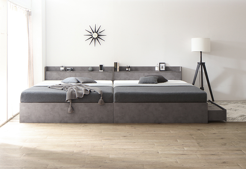 棚コンセント付き 引き出し収納 天然木調連結ファミリーベッド Ever X family エヴァー エックス ファミリー 追加画像35