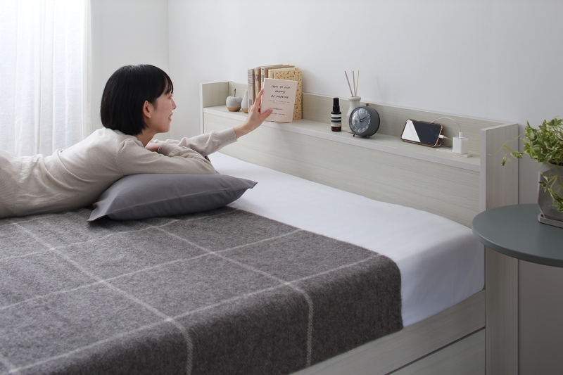 棚・コンセント付 天然木調 引き出し収納ベッド Ever X Compact エヴァー エックス コンパクト 商品追加画像44
