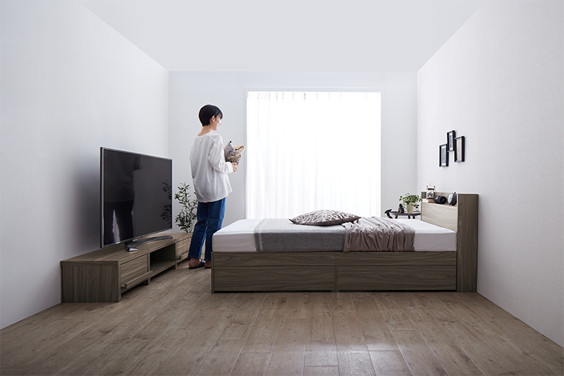 棚・コンセント付 天然木調 引き出し収納ベッド Ever X Compact エヴァー エックス コンパクト 商品追加画像63