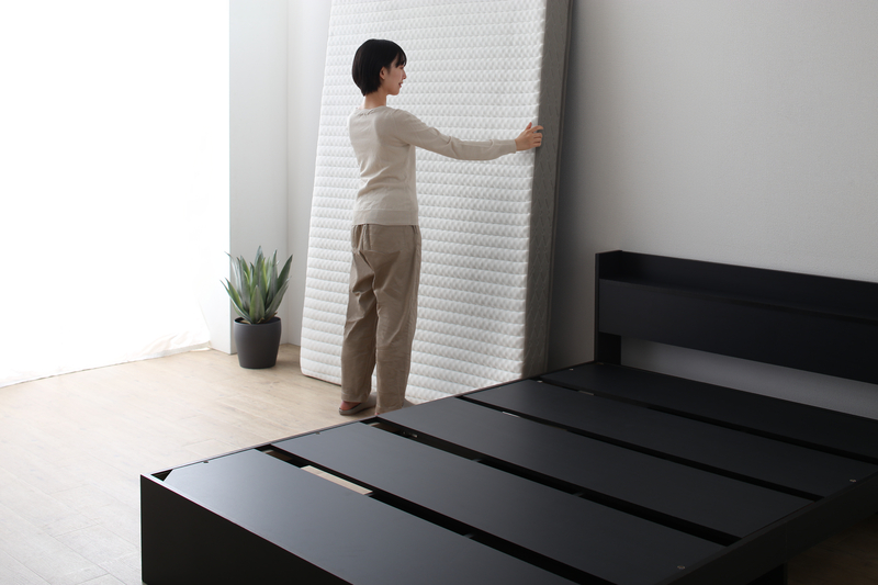 棚 コンセント付き 引き出し収納ベッド Ever X エヴァー エックス ウッドブラック 商品追加画像36