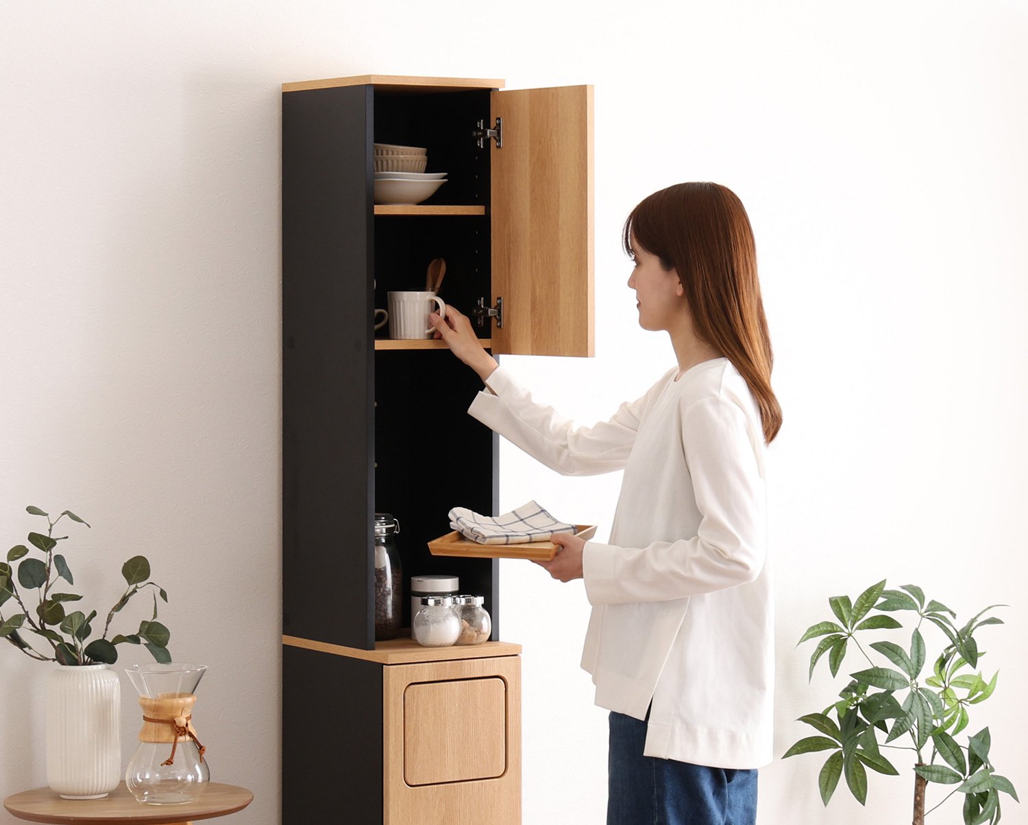 ヴィンテージ ごみ箱一体型食器棚 ごみ箱1つタイプ 商品追加画像23