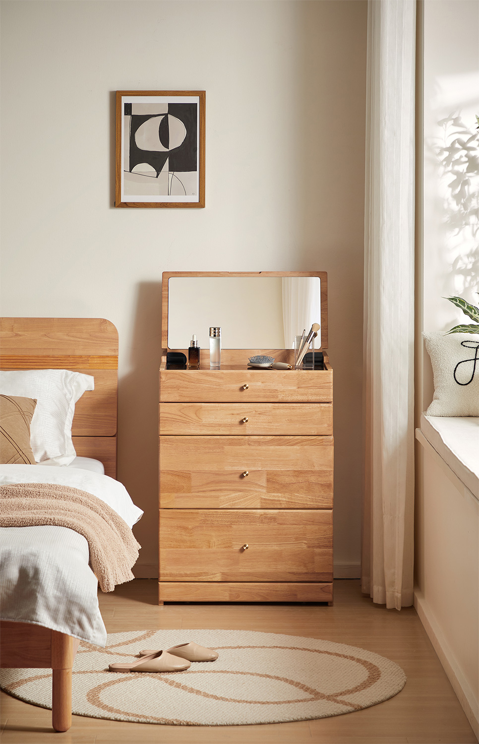 チェア付き コンパクトマルチ収納ドレッサー Lund ルンド 追加画像2