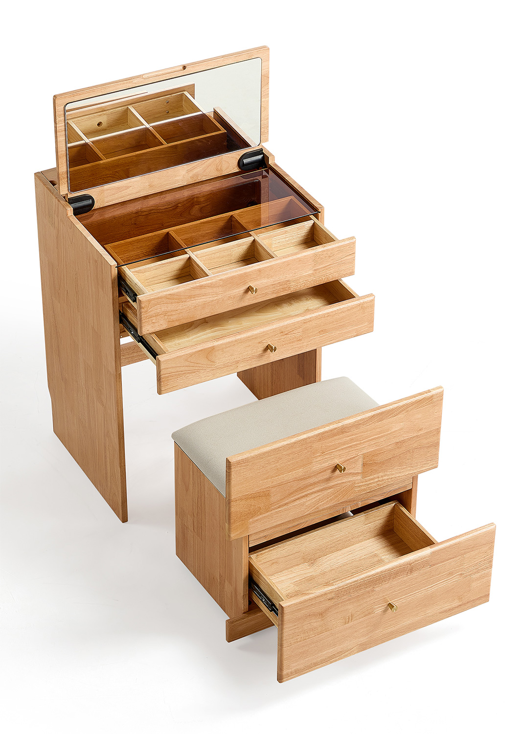 チェア付き コンパクトマルチ収納ドレッサー Lund ルンド 追加画像3