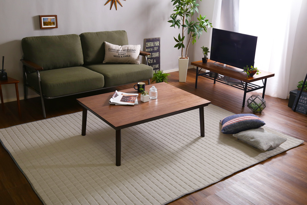 通年使える 木目調こたつ カーボンフラットヒーター付 105cm×75cm 長方形 単品 ELTER エルター 追加画像1