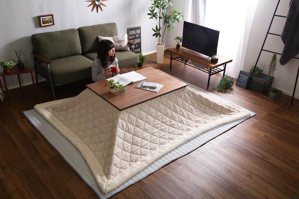 通年使える 木目調こたつ カーボンフラットヒーター付 105cm×75cm 長方形 単品 ELTER エルター 追加画像5