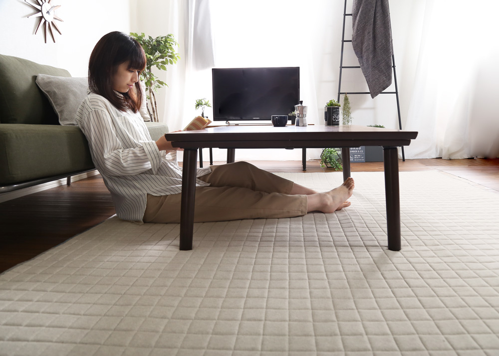 通年使える 木目調こたつ カーボンフラットヒーター付 105cm×75cm 長方形 単品 ELTER エルター 追加画像6