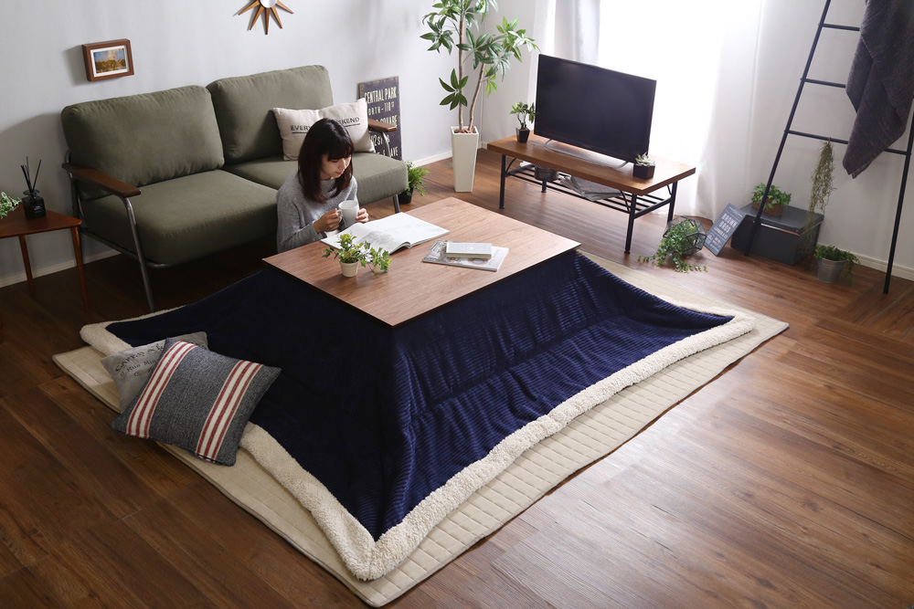 通年使える 木目調こたつ カーボンフラットヒーター付 105cm×75cm 長方形 単品 ELTER エルター 追加画像8