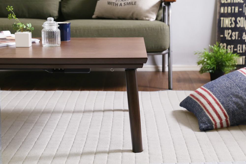 通年使える 木目調こたつ カーボンフラットヒーター付 105cm×75cm 長方形 単品 ELTER エルター 追加画像9