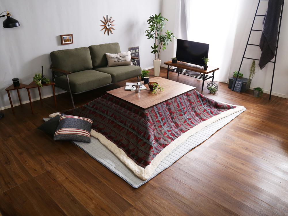 通年使える 木目調こたつ カーボンフラットヒーター付 105cm×75cm 長方形 単品 ELTER エルター 追加画像19