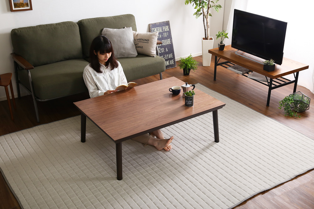 通年使える 木目調こたつ カーボンフラットヒーター付 105cm×75cm 長方形 単品 ELTER エルター 追加画像21