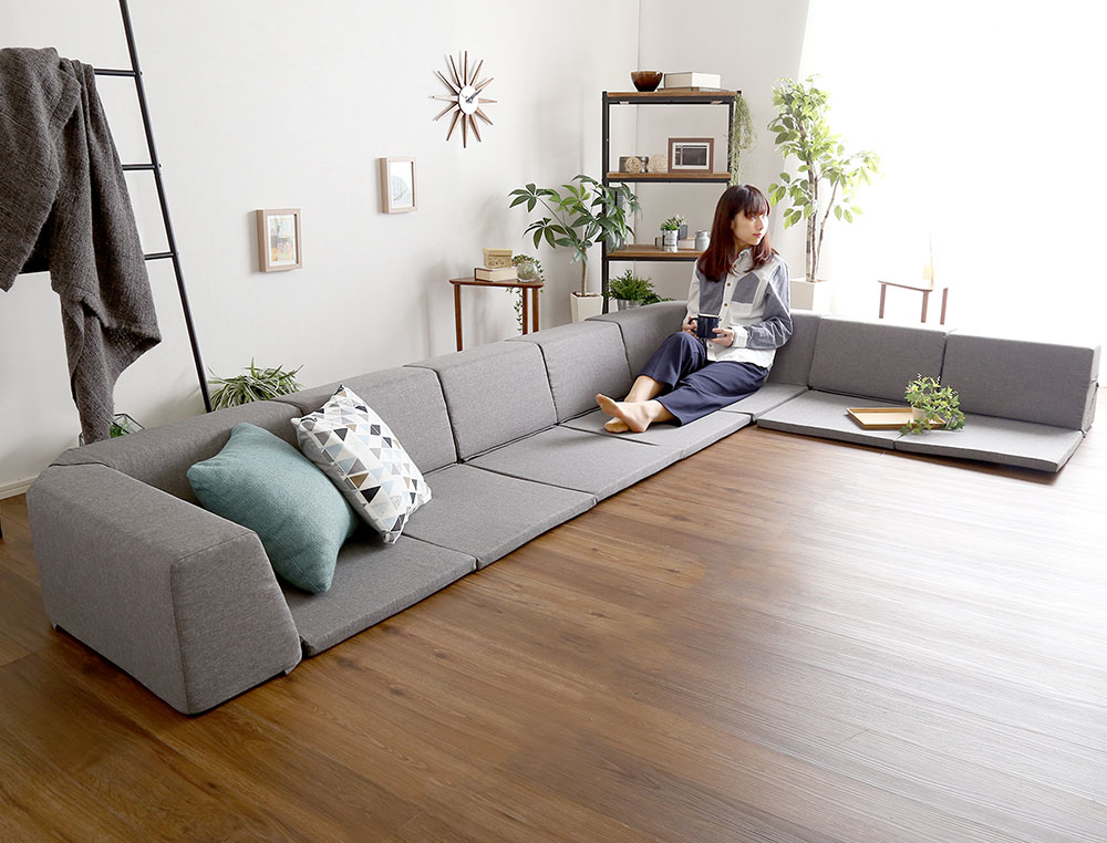 組み合わせ自由 日本製 コーナーローソファ フロアタイプ Linum リナム (同色2セット) 商品追加画像25