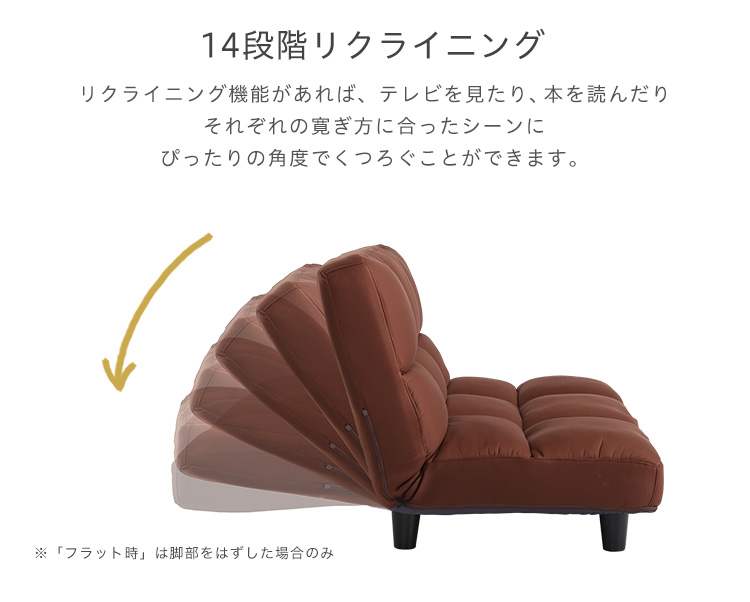 低反発 14段階リクライニングソファ Moqua モクア 商品説明画像10