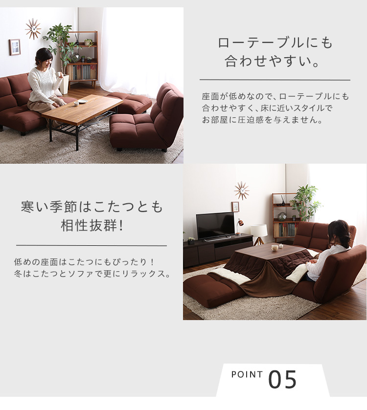 低反発 14段階リクライニングソファ Moqua モクア 商品説明画像13