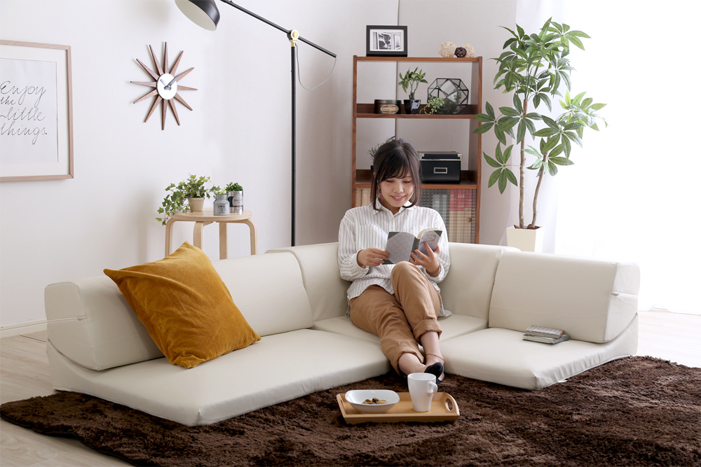 レザー調 フロアソファ ローコーナーソファ 3点セット Lapageria ラパゲリア 商品追加画像25