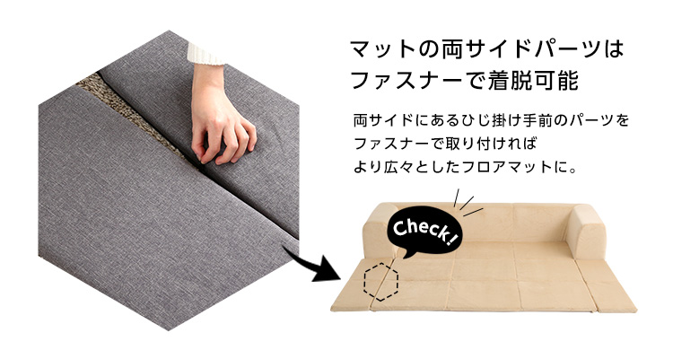 カバーリング フロアマット付きソファ Mサイズ(幅200cm) Plateau プラトー 商品説明画像4