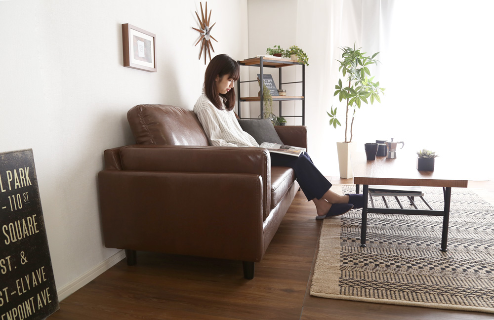 3人掛けレザー調ソファ Rachel レイチェル 商品追加画像15