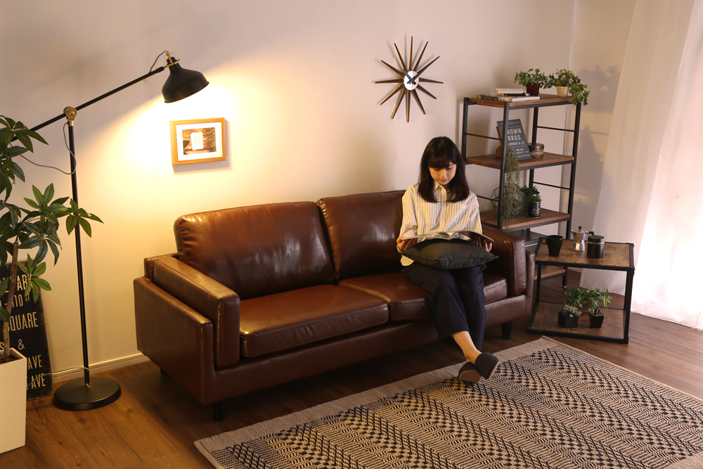3人掛けレザー調ソファ Rachel レイチェル 商品追加画像28