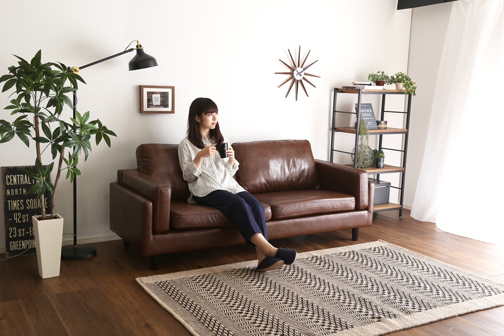 3人掛けレザー調ソファ Rachel レイチェル 商品追加画像38
