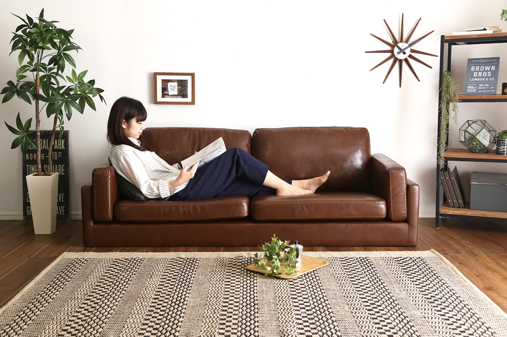 3人掛けレザー調ソファ Rachel レイチェル 商品追加画像39