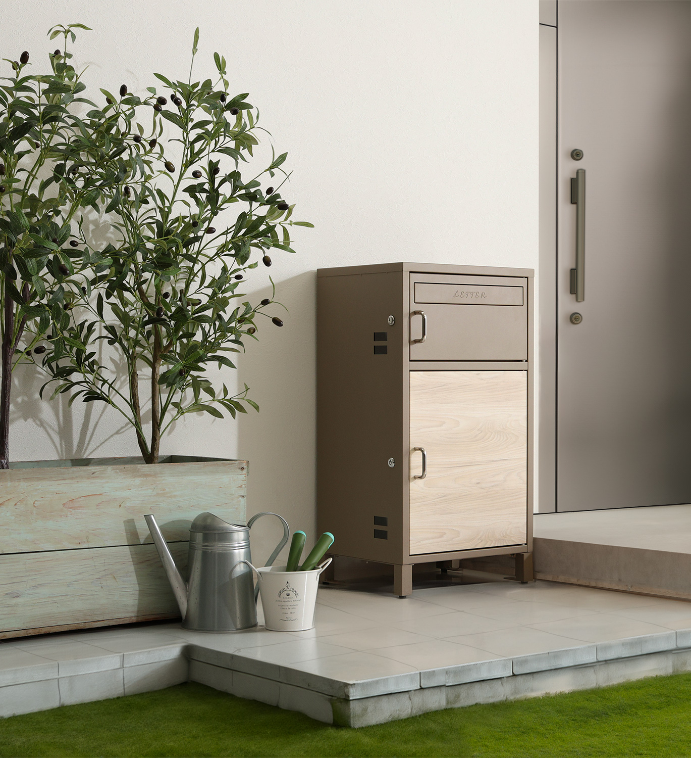 ポスト付きスクエア型宅配ボックス 宅配2段タイプ 追加画像1