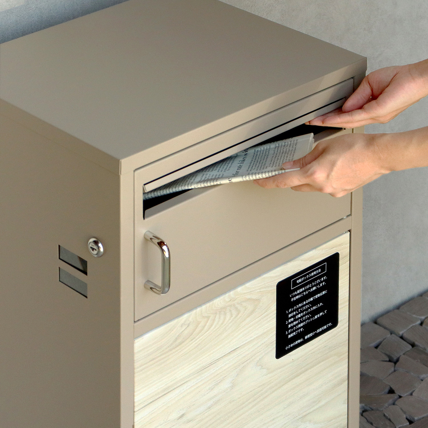 ポスト付きスクエア型宅配ボックス 宅配2段タイプ 追加画像2