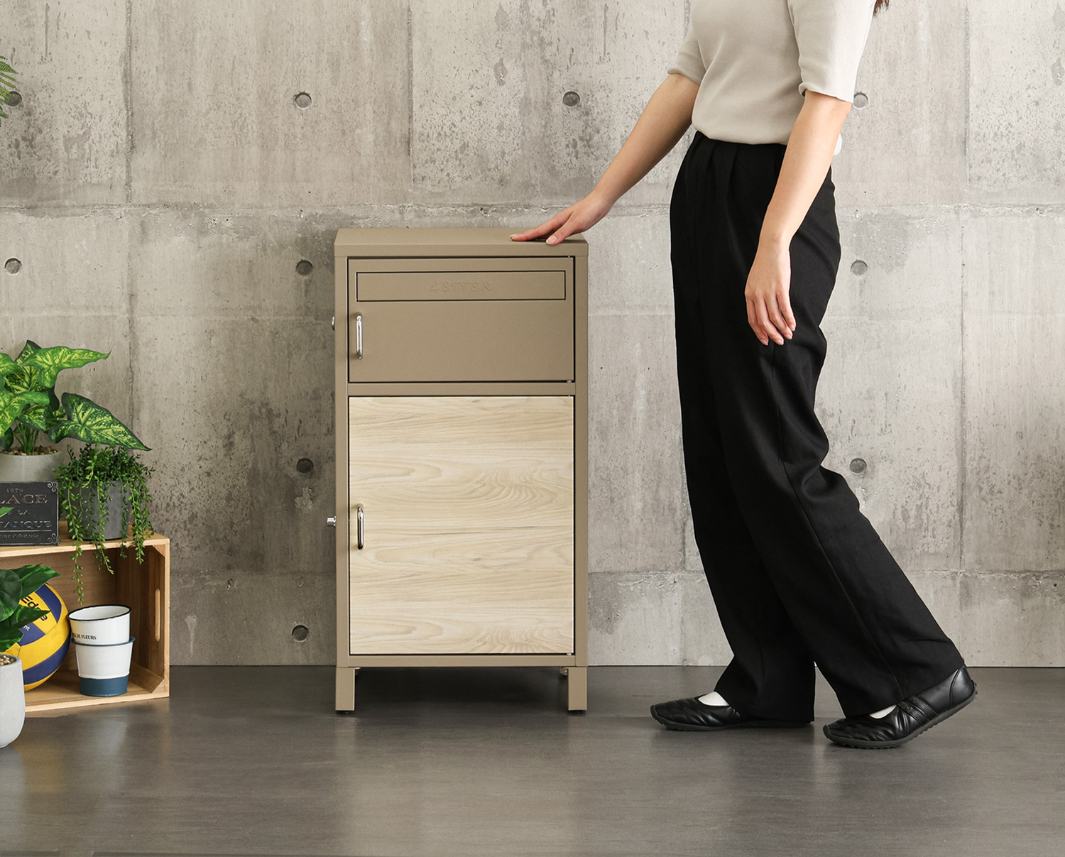 ポスト付きスクエア型宅配ボックス 宅配2段タイプ 追加画像5