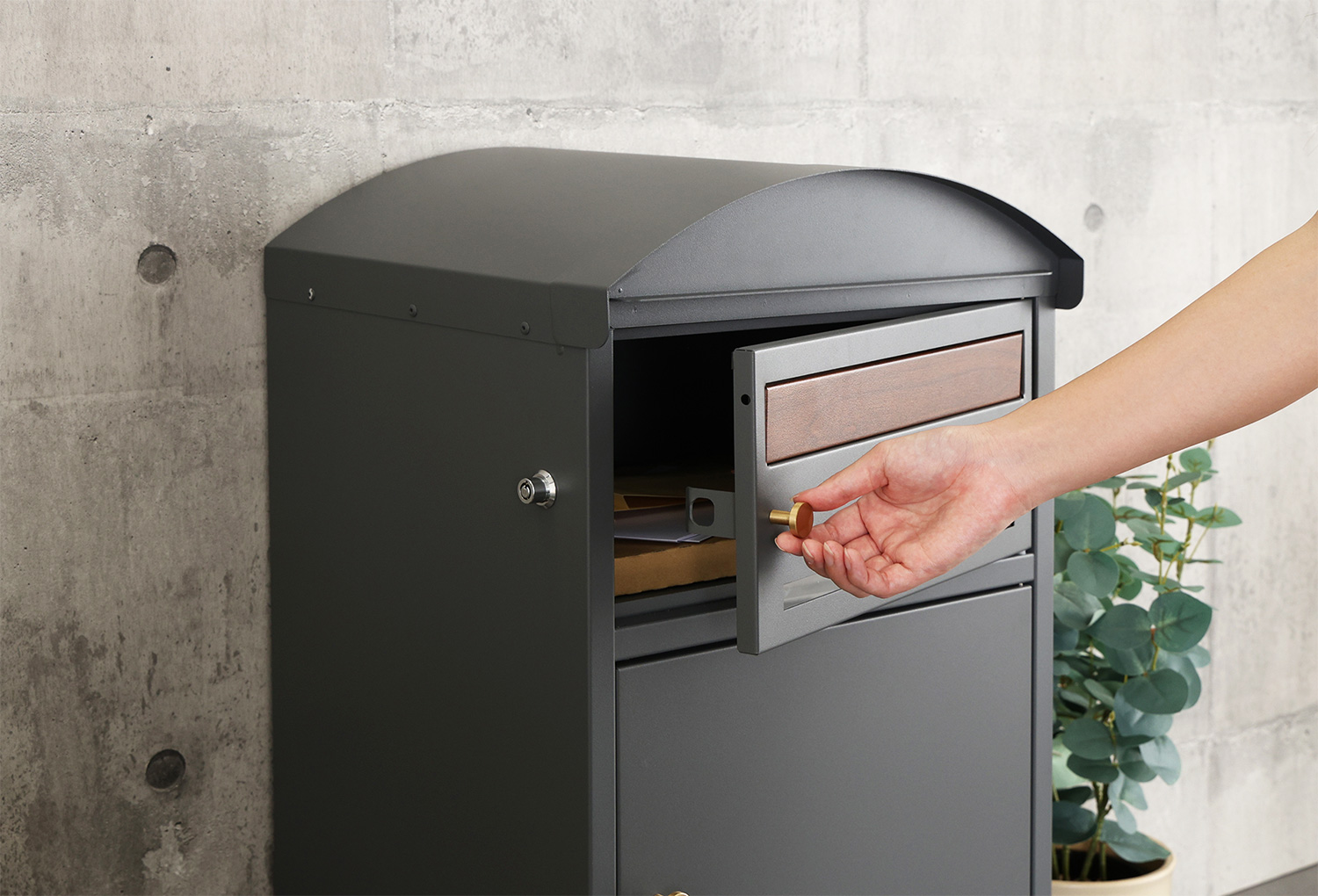 ポスト付き天面ラウンド型宅配ボックス 宅配2段タイプ 追加画像3