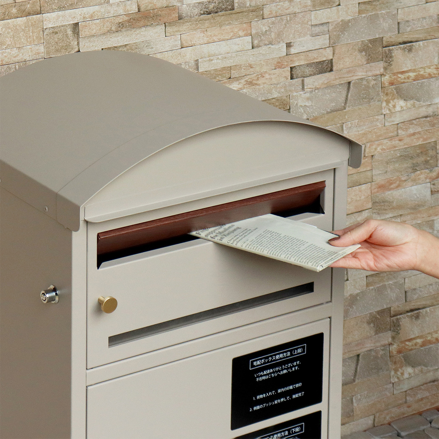 ポスト付き天面ラウンド型宅配ボックス 宅配2段タイプ 追加画像4